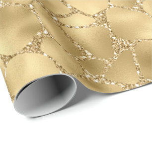 Skriv ut guld Glitter Giraffe Presentpapper