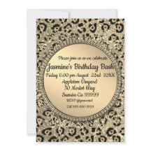 Skriv ut guld Glitter Glam Leopard