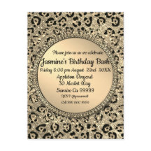 Skriv ut guld Glitter Glam Leopard