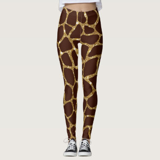 Skriv ut guld Glitter Leggings