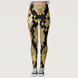 Skriv ut guld Glitter Leggings