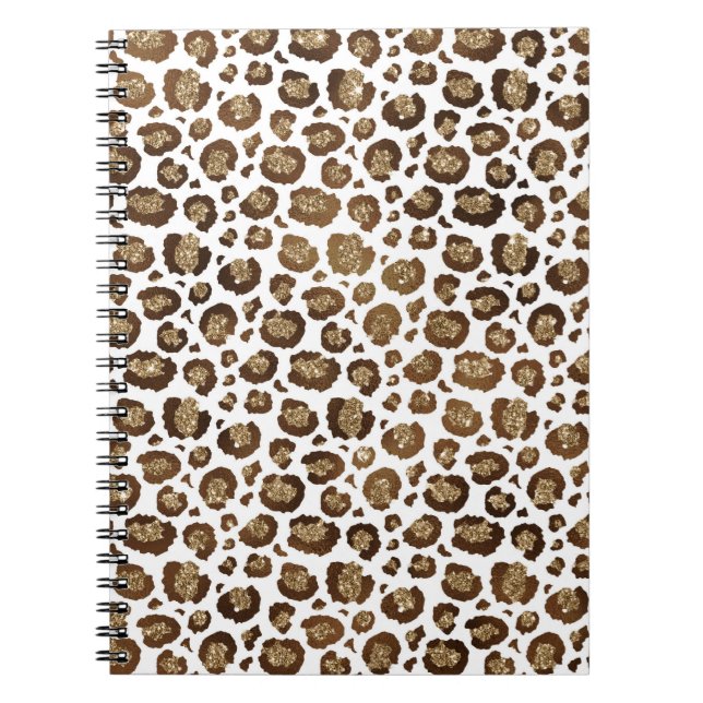 Skriv ut guld Glitter Leopard Anteckningsbok (Framsidan)
