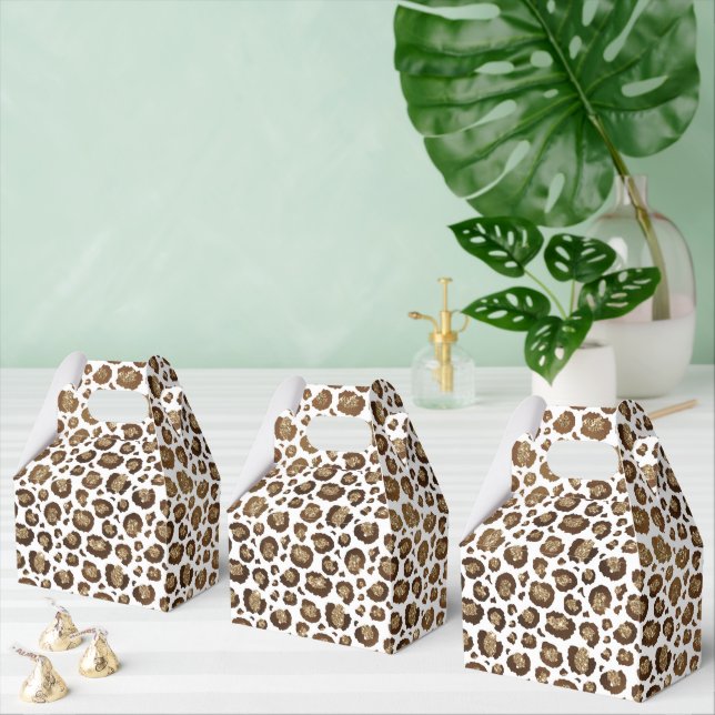 Skriv ut guld Glitter Leopard Presentaskar (Multipel)