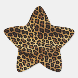 Skriv ut guld Leopard Stjärnformat Klistermärke
