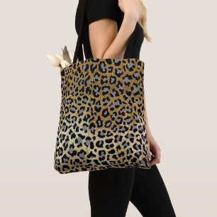 Skriv ut guld Leopard Tygkasse