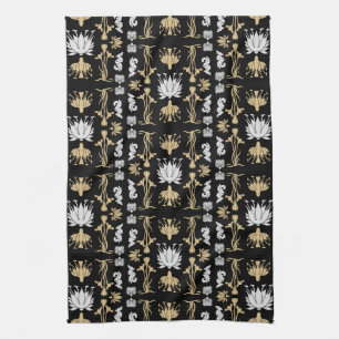 Skriv ut guld Retro Art nouveau Kökshandduk