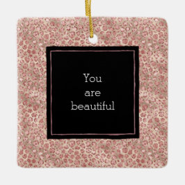 Skriv ut guld  Rosa Glitter Leopard Julgransprydnad Keramik
