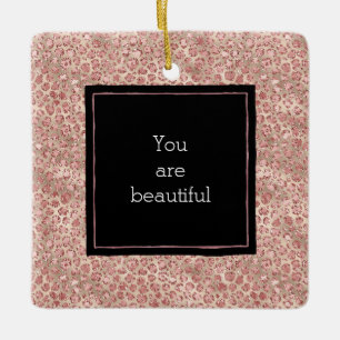 Skriv ut guld Rosa Glitter Leopard Julgransprydnad Keramik