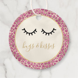 Skriv ut Guld Rosa Leopard i svart  Gåvor Etiketter