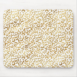 Skriv ut guld White Leopard Musmatta