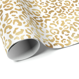 Skriv ut guld White Leopard Presentpapper