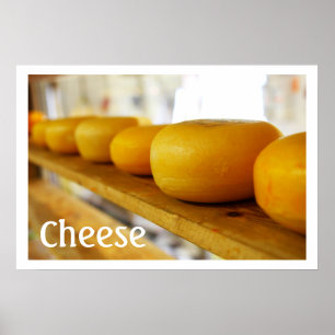 Skriv ut gult Cheese Hjul Poster