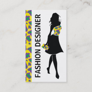 Skriv ut gult i mode-designern för lila visitkort
