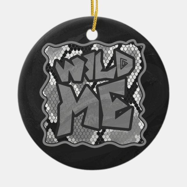 Skriv ut Gult och Guld Julgransprydnad Keramik (Framsidan)