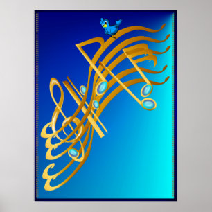 Skriv ut gyllene anteckningar poster