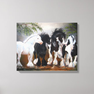 Skriv ut Gypsy Vanner Stallions Art Canvastryck