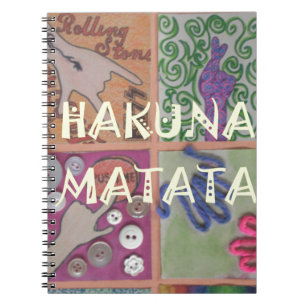 Skriv ut Hakuna Matata Hand Sign Art Anteckningsbok Med Spiral