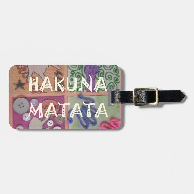 Skriv ut Hakuna Matata Hand Sign Art Bagagebricka (Horisontell Framsida)
