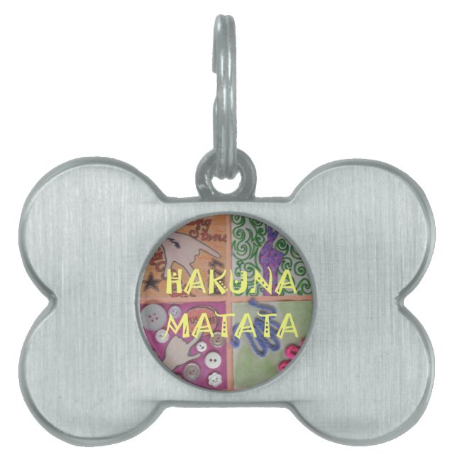 Skriv ut Hakuna Matata Hand Sign Art ID-bricka Husdjur (Framsidan)