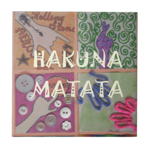 Skriv ut Hakuna Matata Hand Sign Art Kakelplatta