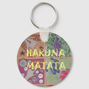 Skriv ut Hakuna Matata Hand Sign Art Nyckelring