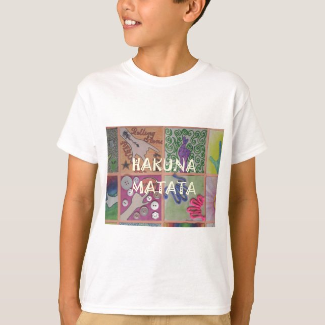 Skriv ut Hakuna Matata Hand Sign Art T-shirt (Framsida)