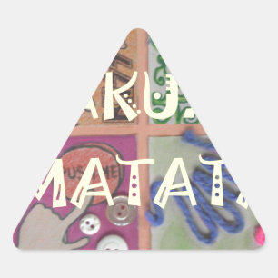 Skriv ut Hakuna Matata Hand Sign Art Triangelformat Klistermärke