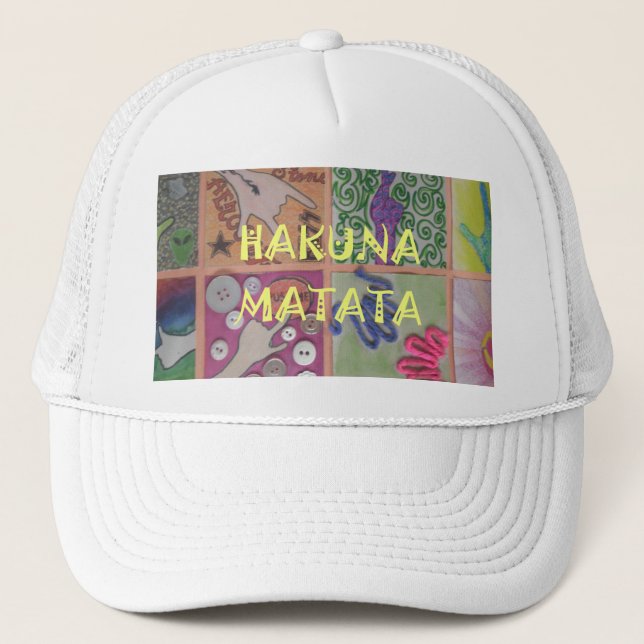 Skriv ut Hakuna Matata Hand Sign Art Truckerkeps (Framsida)
