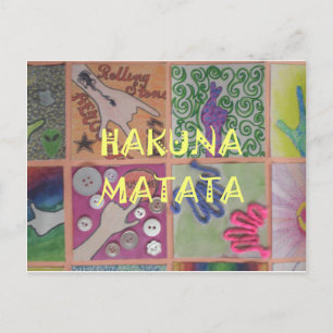 Skriv ut Hakuna Matata Hand Sign Art Vykort