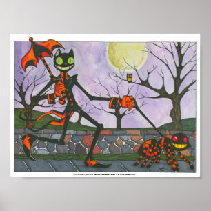 Skriv ut "Halloween Cat & Pocket" Poster