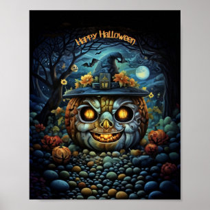 Skriv ut happy halloween, Poster Pappert värde (pr
