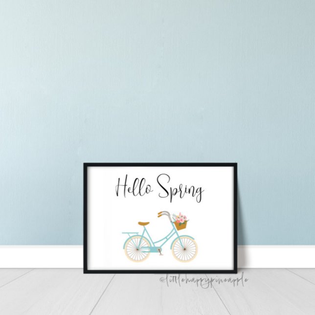 Skriv ut hej Vår-cykelbläddring Basket Poster (Skapare uppladdad)
