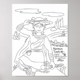 Skriv ut Hermes Coloring Page Poster