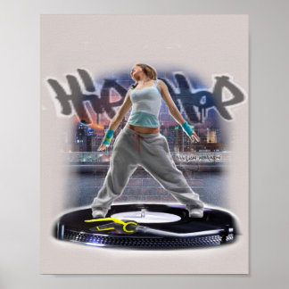 Skriv ut hip hop-flickdansare poster
