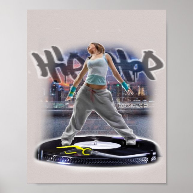 Skriv ut hip hop-flickdansare poster (Framsidan)
