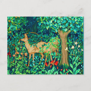 Skriv ut Hjorten art nouveau Forest Tapestry Vykort