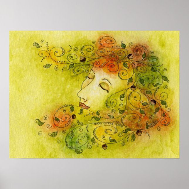 Skriv ut hösten Nymph Poster (Framsidan)