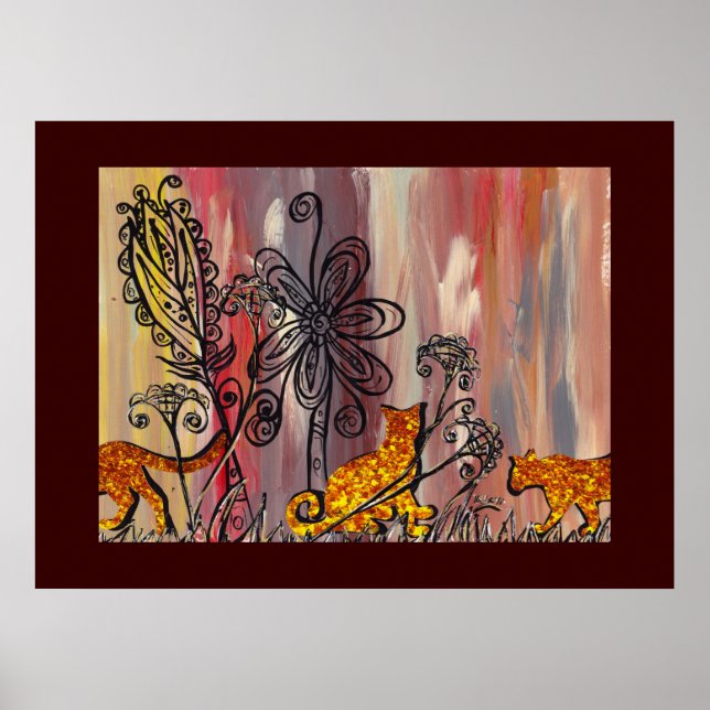 Skriv ut höstkatt 2 poster (Framsidan)