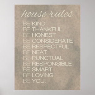 Skriv ut "House Regler" Poster