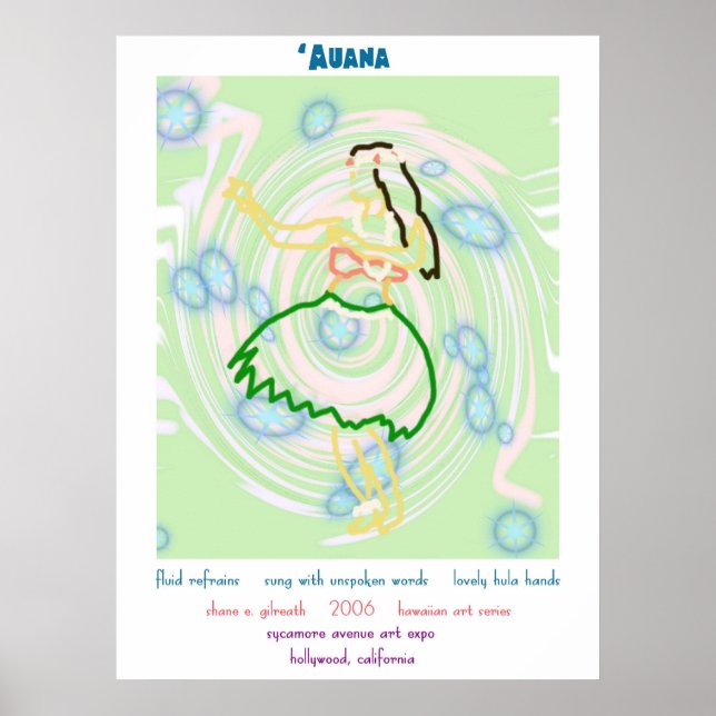 Skriv ut hula Dancer Art Poster (Framsidan)