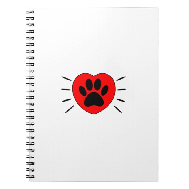 Skriv ut hund älskare Heart och Paw Anteckningsbok (Framsidan)
