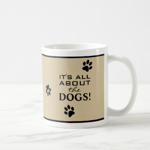 Skriv ut Hund älskare-typografi för Cute Black Pup Kaffemugg