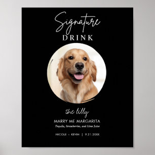 Skriv ut Hund Bröllop Namnteckning Drinks Pub-teck Poster