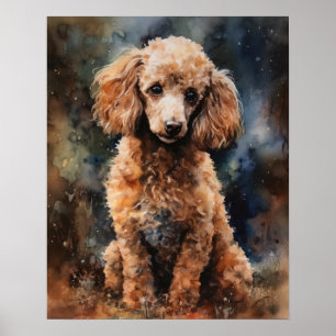 Skriv ut Hund i Cute Pudel Poster