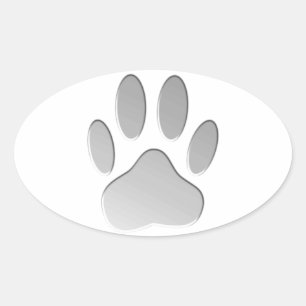 Skriv ut Hund Metall-look Ovalt Klistermärke