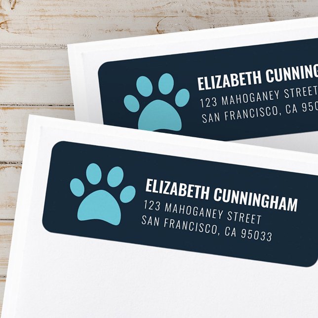Skriv ut Hund Pet Paw | RETURADRESS Returadress Etikett (Skapare uppladdad)