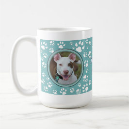 Skriv ut Hund Pet Photo Pet Memorial Teal Kaffemugg