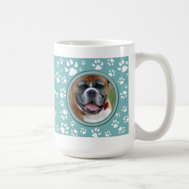 Skriv ut Hund Pet Photo Pet Memorial Teal Kaffemugg