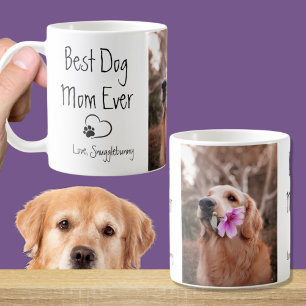 Skriv ut hund Photo Toppen Heart Paw Kaffemugg