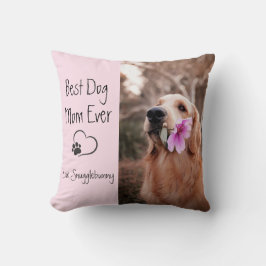 Skriv ut hund Photo Toppen Heart Paw Kudde